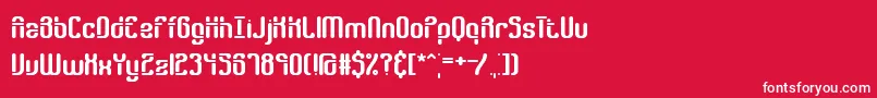 フォントGatherGappedBrk – 赤い背景に白い文字