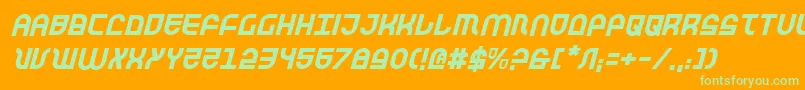 Trektrooperi Font – Green Fonts on Orange Background