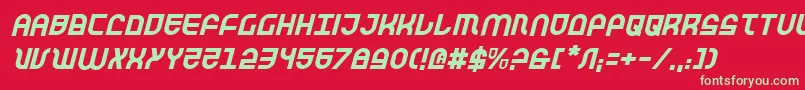 Trektrooperi Font – Green Fonts on Red Background