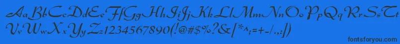 Dsadmiral Font – Black Fonts on Blue Background