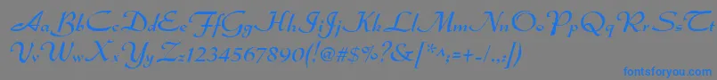 Fonte Dsadmiral – fontes azuis em um fundo cinza