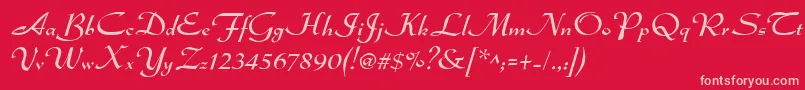 Dsadmiral Font – Pink Fonts on Red Background