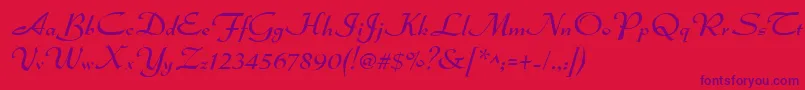 Dsadmiral Font – Purple Fonts on Red Background