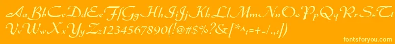 Dsadmiral Font – Yellow Fonts on Orange Background