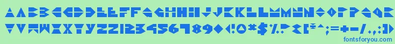 Ddorkv2 Font – Blue Fonts on Green Background