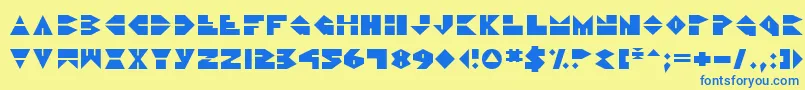 Ddorkv2 Font – Blue Fonts on Yellow Background