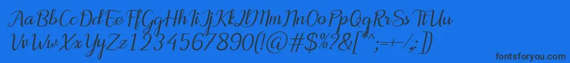 MotiraItalic Font – Black Fonts on Blue Background