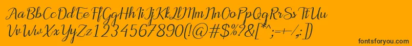 Fonte MotiraItalic – fontes pretas em um fundo laranja
