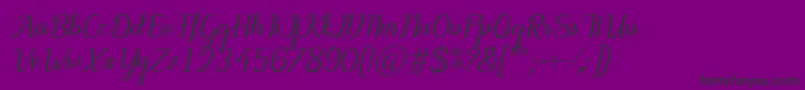 MotiraItalic-Schriftart – Schwarze Schriften auf violettem Hintergrund