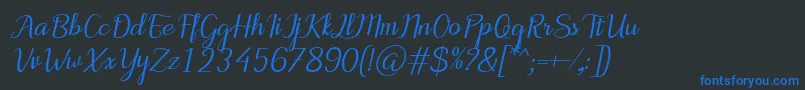 Шрифт MotiraItalic – синие шрифты на чёрном фоне