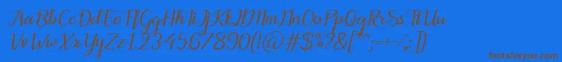 MotiraItalic-fontti – ruskeat fontit sinisellä taustalla