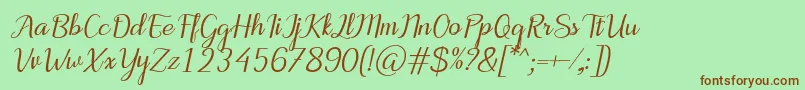 MotiraItalic Font – Brown Fonts on Green Background