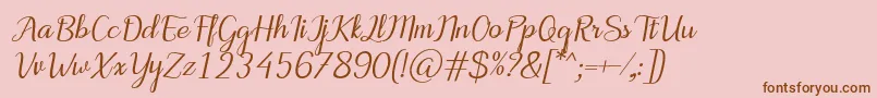 MotiraItalic Font – Brown Fonts on Pink Background