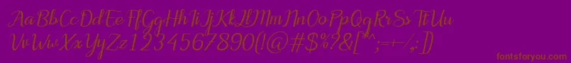 Fonte MotiraItalic – fontes marrons em um fundo roxo