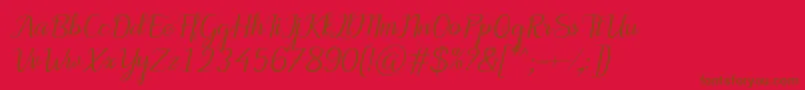 MotiraItalic Font – Brown Fonts on Red Background