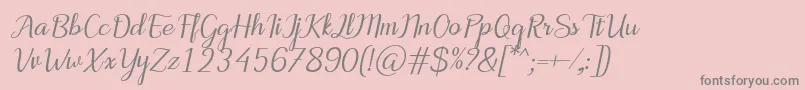 MotiraItalic-Schriftart – Graue Schriften auf rosa Hintergrund