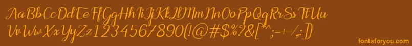 MotiraItalic Font – Orange Fonts on Brown Background