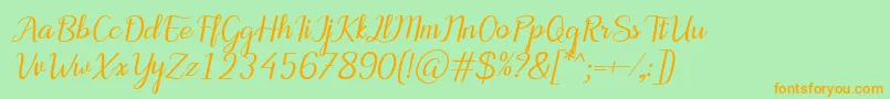 MotiraItalic Font – Orange Fonts on Green Background