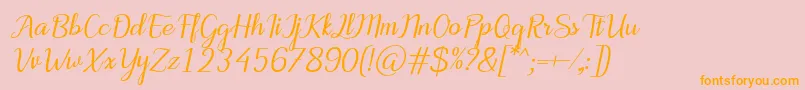 MotiraItalic Font – Orange Fonts on Pink Background