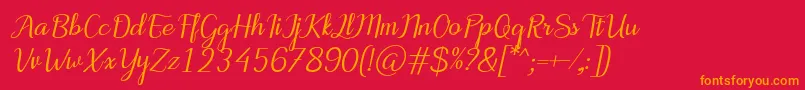 MotiraItalic Font – Orange Fonts on Red Background