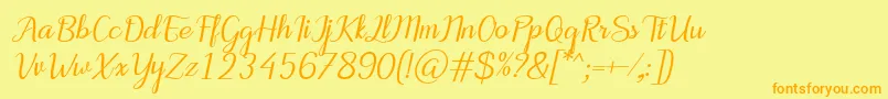 MotiraItalic Font – Orange Fonts on Yellow Background