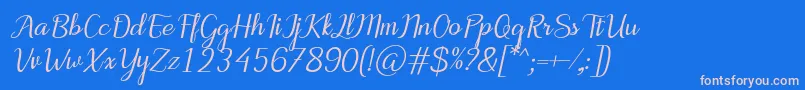 Шрифт MotiraItalic – розовые шрифты на синем фоне