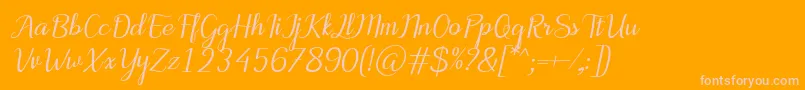 MotiraItalic-Schriftart – Rosa Schriften auf orangefarbenem Hintergrund