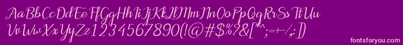 MotiraItalic Font – Pink Fonts on Purple Background