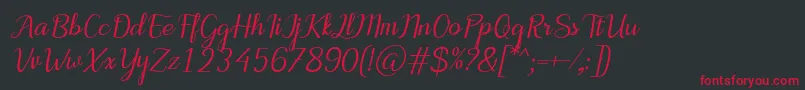 MotiraItalic Font – Red Fonts on Black Background