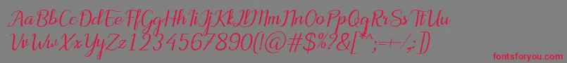 Weitere Informationen zur MotiraItalic-Schriftart MotiraItalic-Schriftart – Rote Schriften auf grauem Hintergrund
