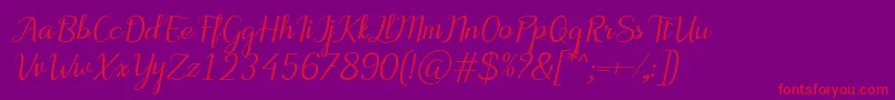 MotiraItalic Font – Red Fonts on Purple Background