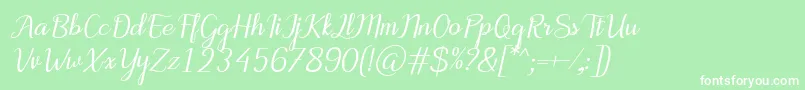 MotiraItalic Font – White Fonts on Green Background
