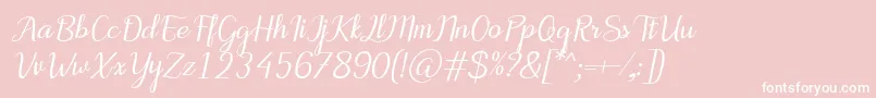 MotiraItalic-fontti – valkoiset fontit vaaleanpunaisella taustalla