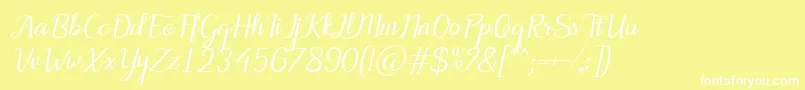 MotiraItalic Font – White Fonts on Yellow Background