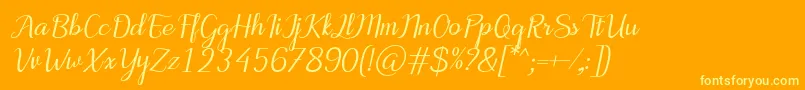 MotiraItalic Font – Yellow Fonts on Orange Background