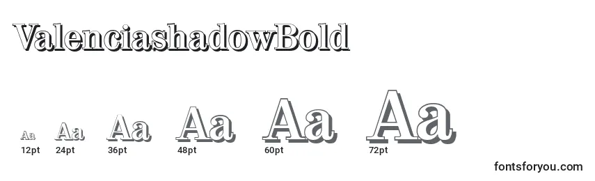 ValenciashadowBold Font Sizes