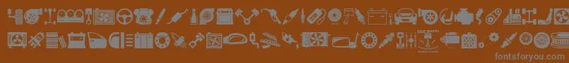 CarParts-Schriftart – Graue Schriften auf braunem Hintergrund