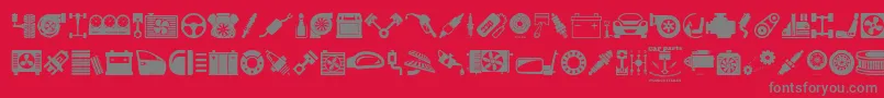 CarParts-Schriftart – Graue Schriften auf rotem Hintergrund