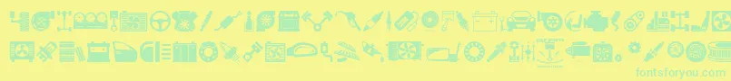 Шрифт CarParts – зелёные шрифты на жёлтом фоне