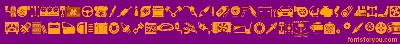 CarParts Font – Orange Fonts on Purple Background