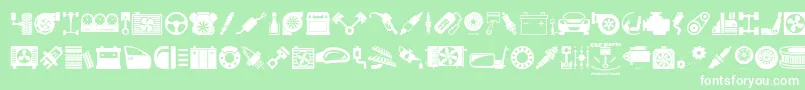 CarParts Font – White Fonts on Green Background