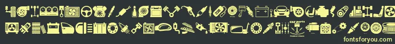 Czcionka CarParts – żółte czcionki na czarnym tle