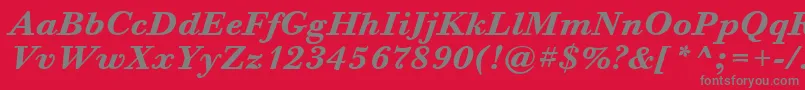 BodoniSixItcTtBolditalic Font – Gray Fonts on Red Background