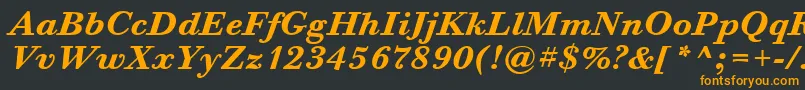 フォントBodoniSixItcTtBolditalic – 黒い背景にオレンジの文字