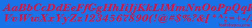 BodoniSixItcTtBolditalic Font – Red Fonts on Blue Background