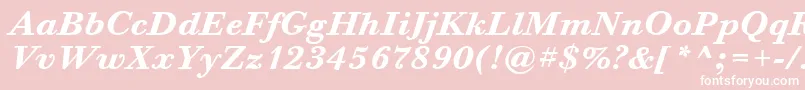 BodoniSixItcTtBolditalic-Schriftart – Weiße Schriften auf rosa Hintergrund