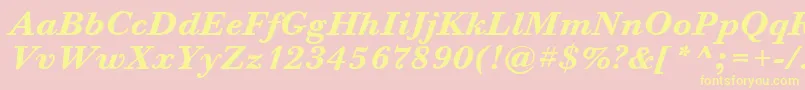 BodoniSixItcTtBolditalic Font – Yellow Fonts on Pink Background