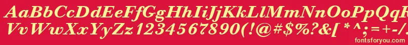 BodoniSixItcTtBolditalic Font – Yellow Fonts on Red Background