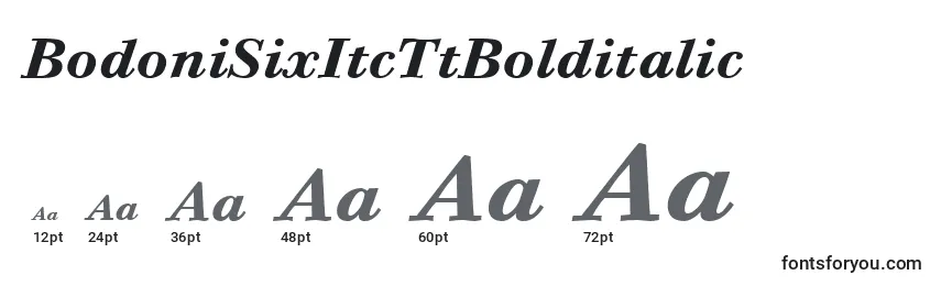 BodoniSixItcTtBolditalic Font Sizes