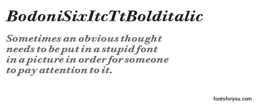 Обзор шрифта BodoniSixItcTtBolditalic